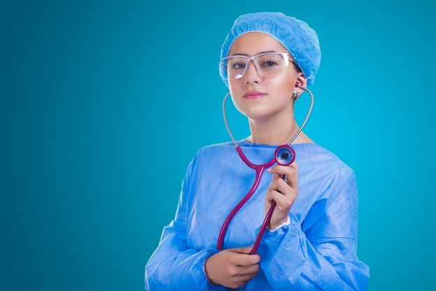 A doctor wearing a stethoscope